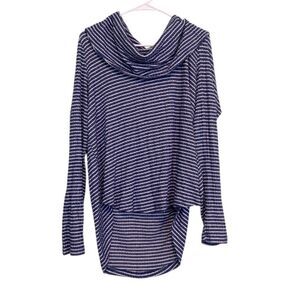 Lucky Brand Bonne Chance Ribbed Cowl Neck Pullover Sweater Large